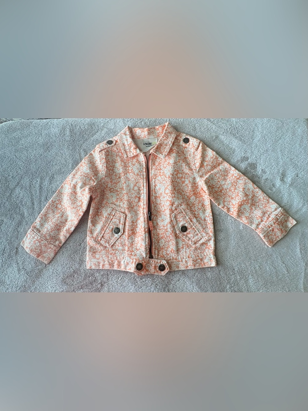 OshKosh B'gosh Peach & White Floral Jean Jacket